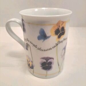 Vintage Avon Marjolein Bastin Pansey Coffee Cup/Mug 1997 Simple Pleasures NOS!